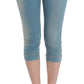 Elegant Light Blue Capri Jeans