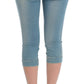 Elegant Light Blue Capri Jeans