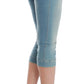 Elegant Light Blue Capri Jeans