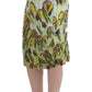 Vibrant Silk Blend Pencil Skirt