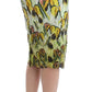 Vibrant Silk Blend Pencil Skirt