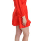 Radiant Red Linen Blend Artisan Dress