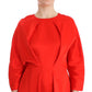 Radiant Red Linen Blend Artisan Dress