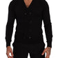 Elegant V-Neck Black Cashmere Cardigan