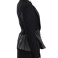 Elegant Monochrome Zippered Blazer Jacket