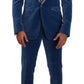 Elegant Velvet Blue Slim Fit Suit