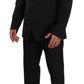 Elegant Navy Slim Fit Wool Silk Two-Piece Suit