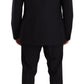 Elegant Navy Slim Fit Wool Silk Two-Piece Suit