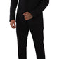 Elegant Black Three-Piece Martini Fit Suit