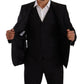 Elegant Black Three-Piece Martini Fit Suit