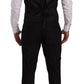 Elegant Black Three-Piece Martini Fit Suit