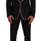 Elegant Black Silk Blend 3-Piece Suit