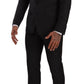 Elegant Black Wool Martini Suit