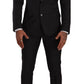 Elegant Black Wool Martini Suit