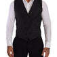 Elegant Striped Double-Breasted Dress Vest