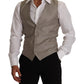 Elegant Single Breasted Dress Vest in Beige