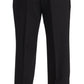 Elegant Black Wool Tuxedo Trousers