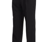 Elegant Black Wool Tuxedo Trousers