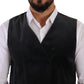 Elegant Grey Double-Breasted Dress Vest