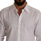 Elegant White Cotton Dress Shirt - Slim Fit