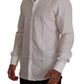 Elegant White Cotton Dress Shirt - Slim Fit