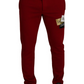 Elegant Red Jogging Pants with Drawstring Closure