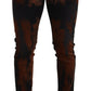 Chic Black Brown Tie-Dye Slim Fit Jeans