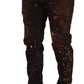 Elegant Multicolored Painted Denim Jeans