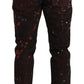 Elegant Multicolored Painted Denim Jeans