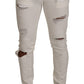 Elegant White Skinny Denim Jeans