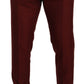 Elegant Cashmere-Silk Red Dress Pants