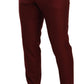 Elegant Cashmere-Silk Red Dress Pants