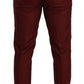 Elegant Cashmere-Silk Red Dress Pants