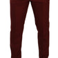 Elegant Cashmere-Silk Red Dress Pants