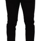 Elegant Slim-Fit Cotton Black Jeans