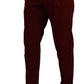 Elegant Dark Red Dress Chinos for Men