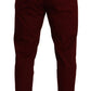 Elegant Dark Red Dress Chinos for Men