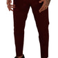 Elegant Dark Red Dress Chinos for Men