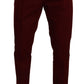 Elegant Dark Red Dress Chinos for Men