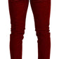 Ravishing Red Slim Fit Designer Jeans