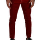 Ravishing Red Slim Fit Designer Jeans