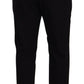 Elegant Tapered Black Cotton Chinos