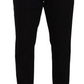 Elegant Tapered Black Cotton Chinos