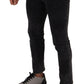 Sleek Slim-Fit Designer Jeans in Black Gray