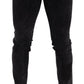 Sleek Slim-Fit Designer Jeans in Black Gray