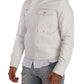 Exquisite White Leather Biker Jacket