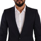 Sleek Navy Martini Slim Fit Wool Blazer