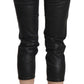 Chic Black Mid Waist Cropped Jeans