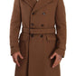 Elegant Double Breasted Wool Overcoat