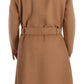 Opulent Beige Shearling-Collar Overcoat